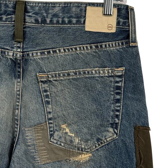 Adriano Goldschmied Patched Slouchy Jean SZ 27 Ex Boyfriend Slim Thrashed Blue - Picture 11 of 16